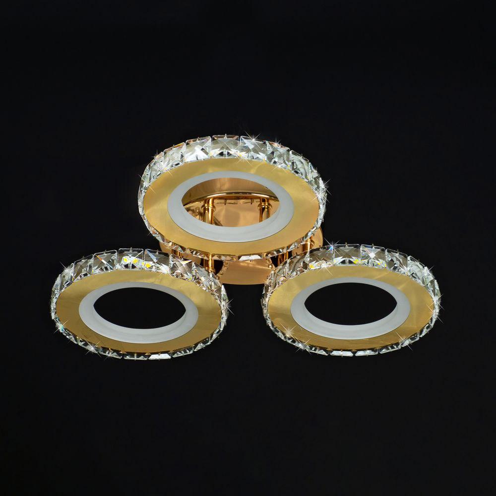 Золота стельова люстра з димером 78Вт 3000-6500К пульт в комплекті