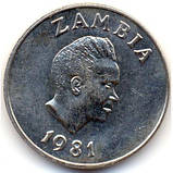 Замбія 20 нгвеє, 1981 ФАО Мідно-нікелевий сплав, 11.3g, ø 28.5mm  №2583, фото 2