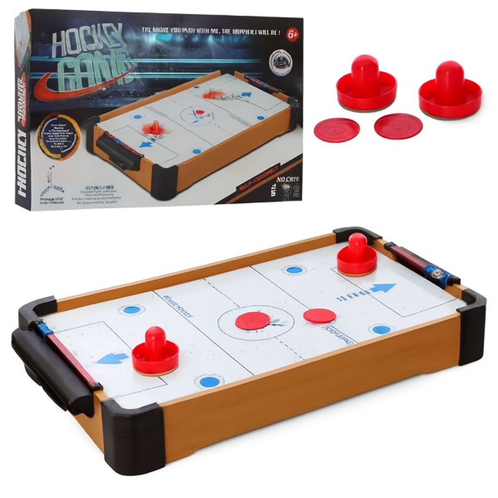 Настільний хокей на батарейках — дерев’яний ігровий набір 55.5×30.8×7.5 см, фото 1