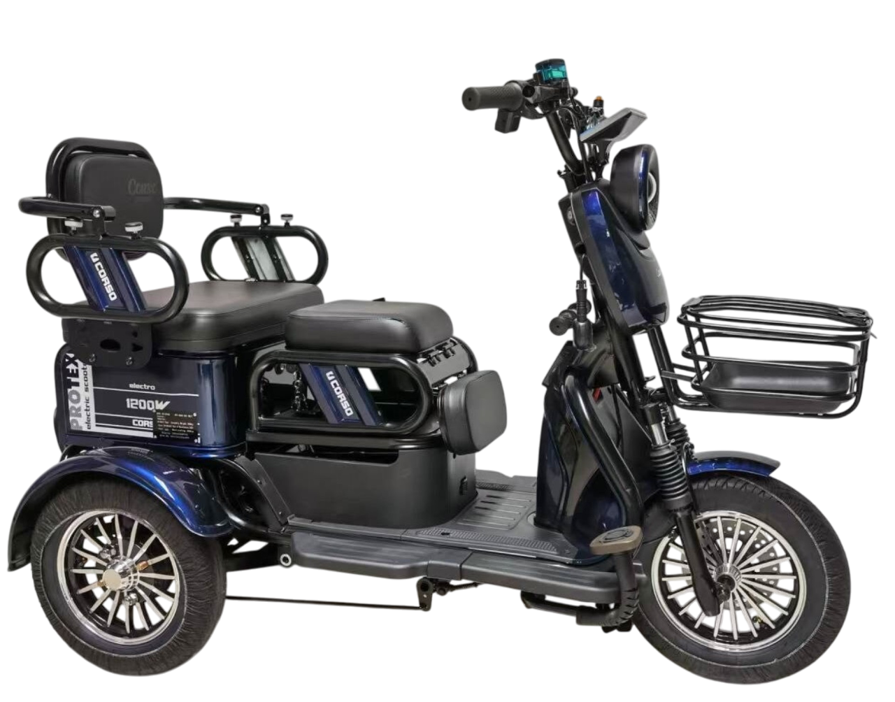 Corso Protex (1200W графеновий акб 72V/23Ah) Gray Електроскутер триколісний трицикл, фото 1