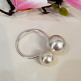 Металеве кільце для серветок Перлина, 4.5*2.4*6.7см, колір - срібло (набір 6 шт)