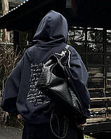 Жіночий худі на флісі , Розмір: 42-48 ( one size ) Колір: графіт, чорний На спині якісний принт