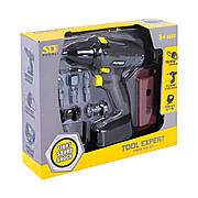 Дитячий набір інструментів Tool Expert з дрилем що крутиться і видає звуки для маленького майстра Сірий