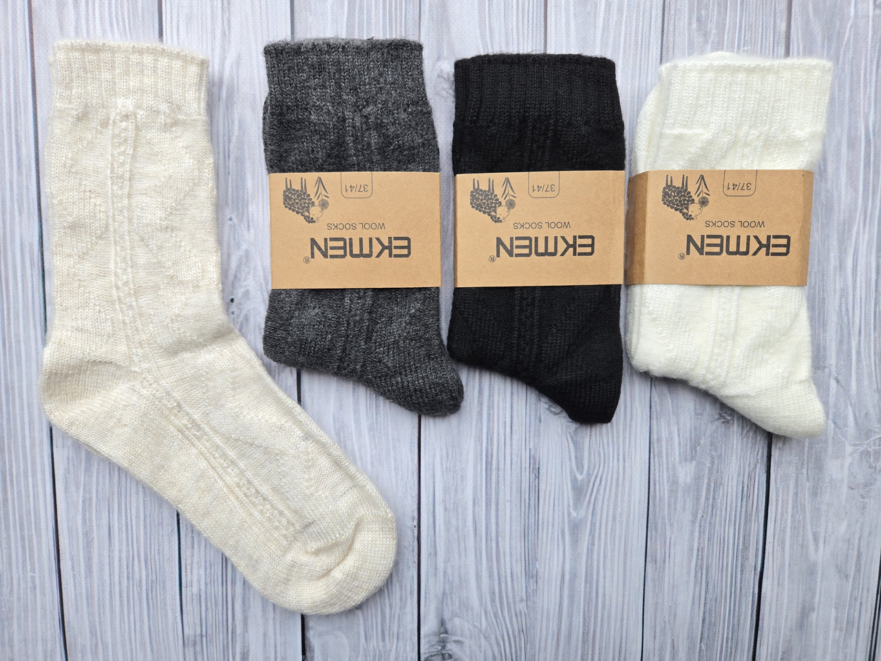 Жіночі шкарпетки високі Lamswool EKMEN 37-41 асорті з візерунком