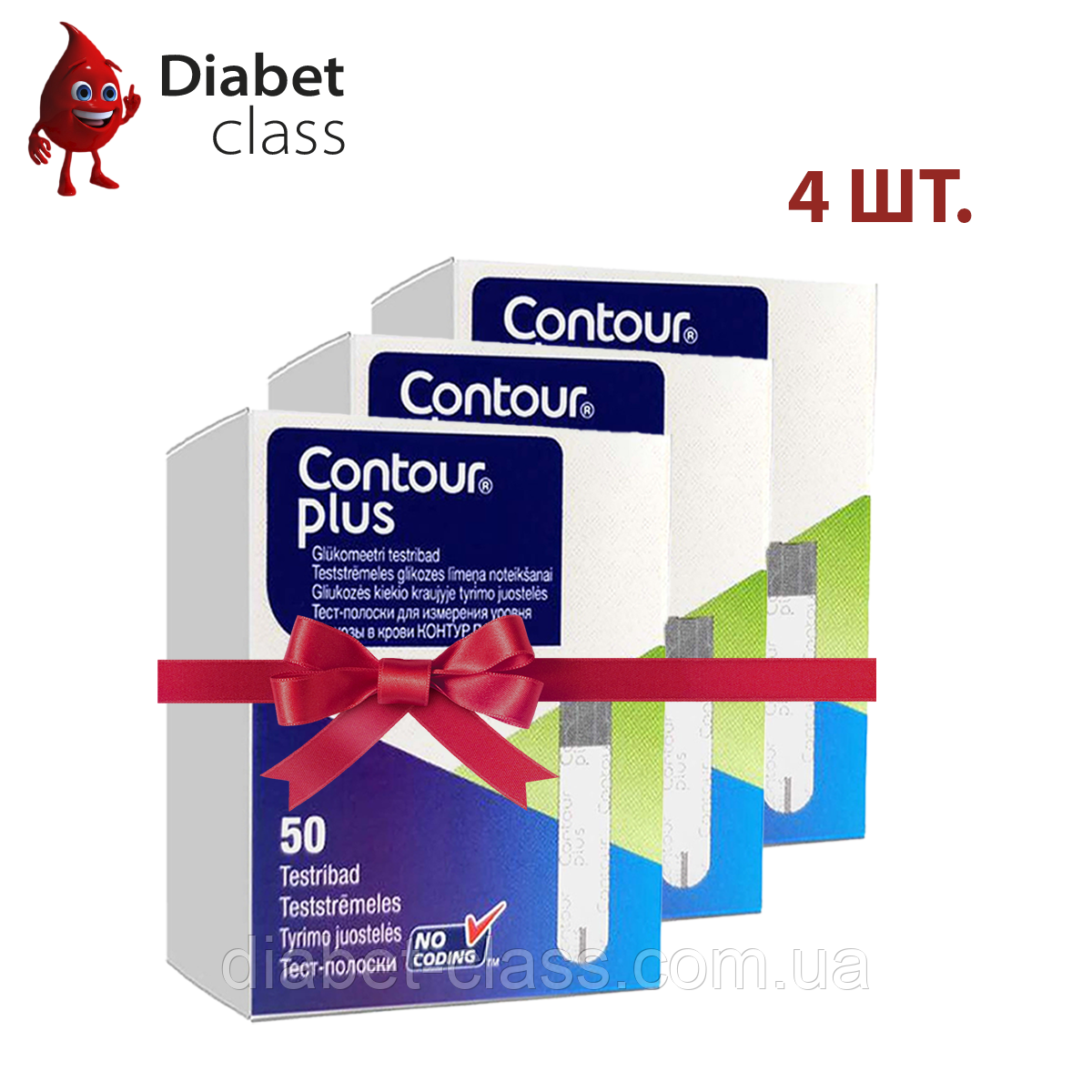 Тест-смужки Контур Плюс (Contour Plus) 4 пачки, фото 1