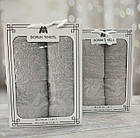 Набір махрових рушників Doruk Tekstil у подарунковій коробці 70 на 140 см та 50 на 90 см, фото 3