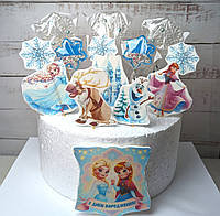 Топери цукровий декор для торту з льодяниками Ельза (Крижане серце)