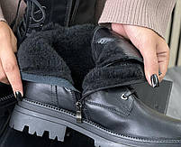 Черевики жіночі зимові " ШКІРА " 6 пар у ящику чорного кольору 36-41, фото 3