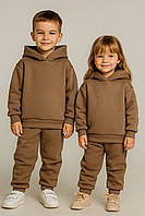 Дитячий теплий костюм з тринитки на флісі для хлопчика та дівчинки