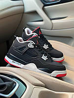 Чорні кросівки унісекс Nike Air Jordan 4 Retro Bred Winter Fur х Джордан 36
