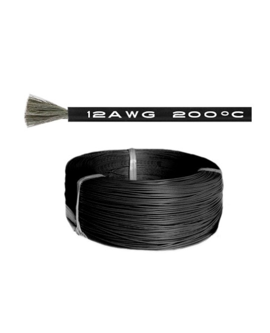 Силіконовий кабель 100m 12AWG термостійкий багатожильний чорний, фото 1