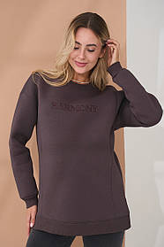 Тепла туніка для вагітних та годування Harmony темний тауп
