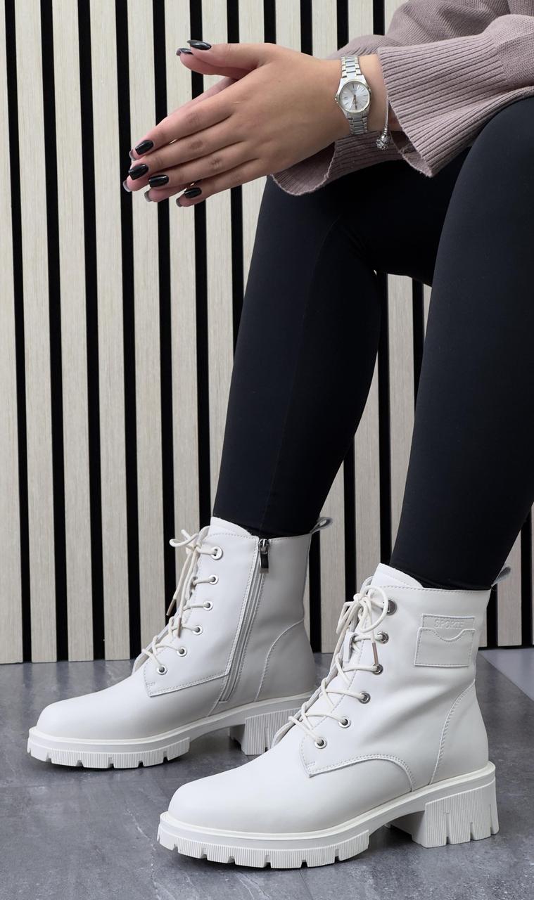 Черевики жіночі зимові " ШКІРА " 6 пар у ящику бежевого кольору 36-41, фото 1