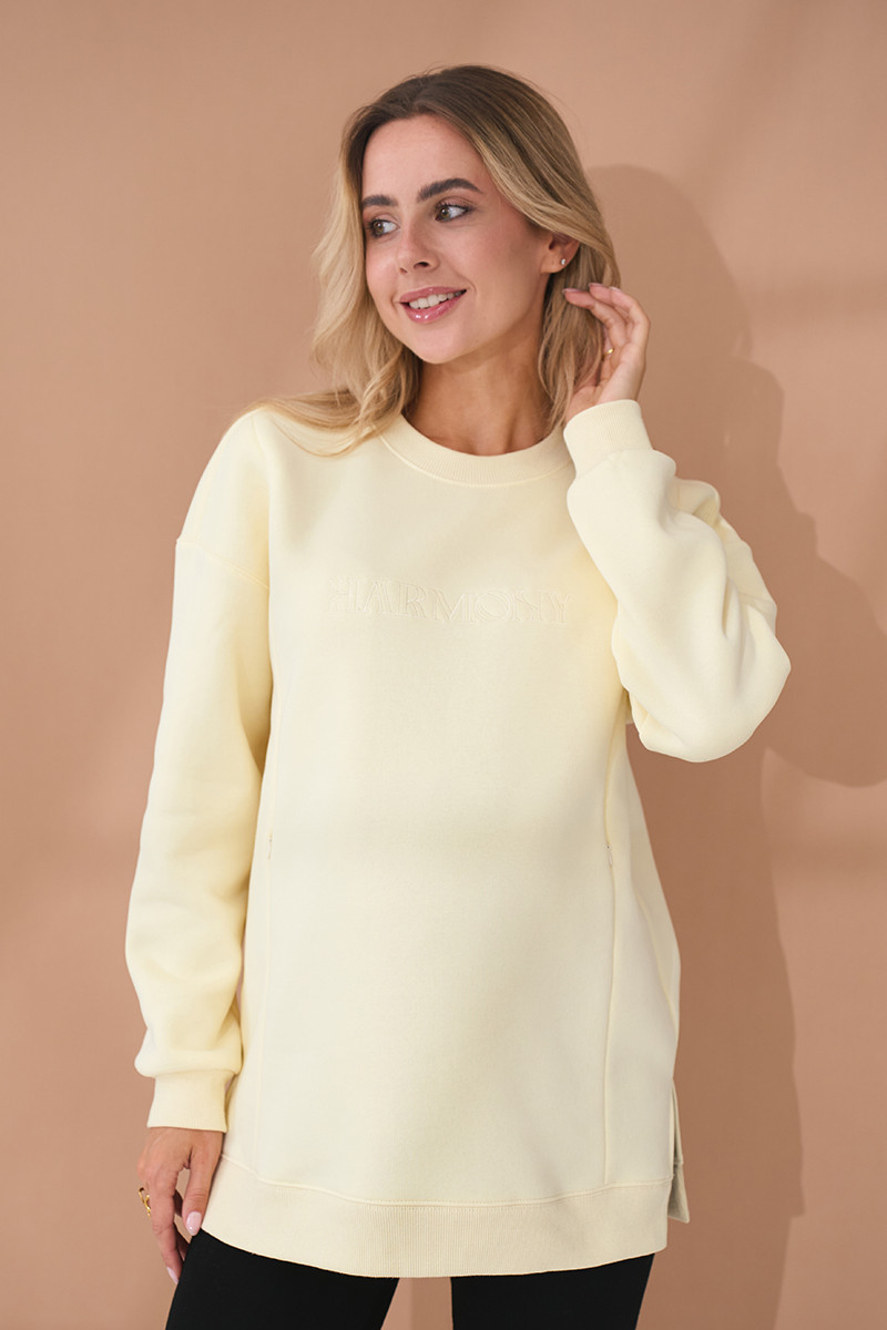 Тепла туніка для вагітних та годування Harmony шампань, фото 1