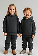 Дитячий теплий костюм з тринитки на флісі для хлопчика та дівчинки