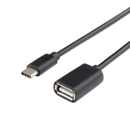 Кабель ATcom USB 2.0AF - Type-C OTG 0.1m Black (14716), фото 1
