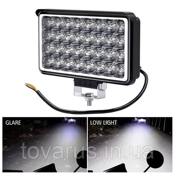 12-80V металева світлодіодна лампа фара для авто вантажівок мото IP68 32W 6500K, фото 1