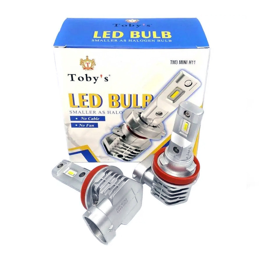 Світлодіодні led лед лампи цоколь H11 12/24V 30W 6000К (біле світло) TM3 MINI TBS Design, компактні без кулера