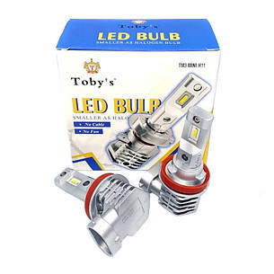 Світлодіодні led лед лампи цоколь H11 12/24V 30W 6000К (біле світло) TM3 MINI TBS Design, компактні без кулера, фото 1