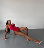 Червоне жіноче боді під піджак/сорочку, так і для особливих вечорів, фото 5