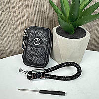 Шкіряна ключниця з брелоком для ключів натуральна шкіра унісекс для автоний ремінець (514323)