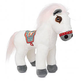 М'яка іграшка Білий Кінь 26 см — плюшева музична конячка, ірже, арт. 005022-2