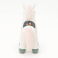 М'яка іграшка Білий Кінь 26 см — плюшева музична конячка, ірже, арт. 005022-2, фото 4