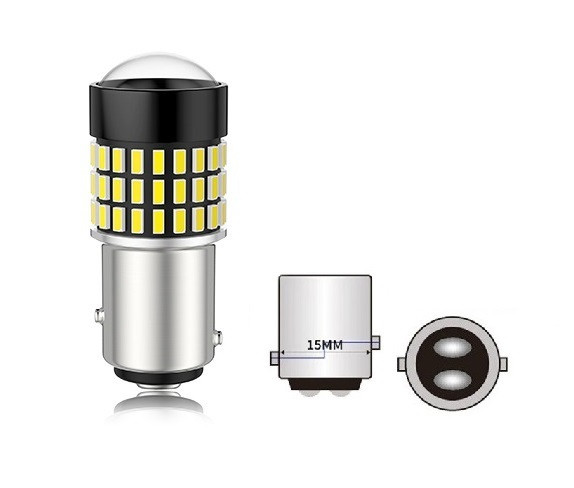 P21/5W 1157 BA15D 12-24В з лінзою LED, фото 1
