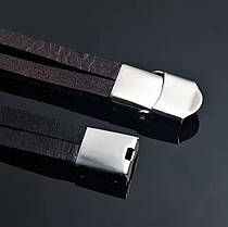 Браслет Zig шкіряний Інь-Янь коричневий, фото 4