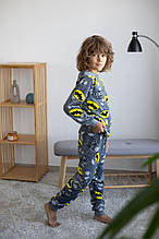 Тепла дитяча піжама махра з принтом Бетмен Авекс