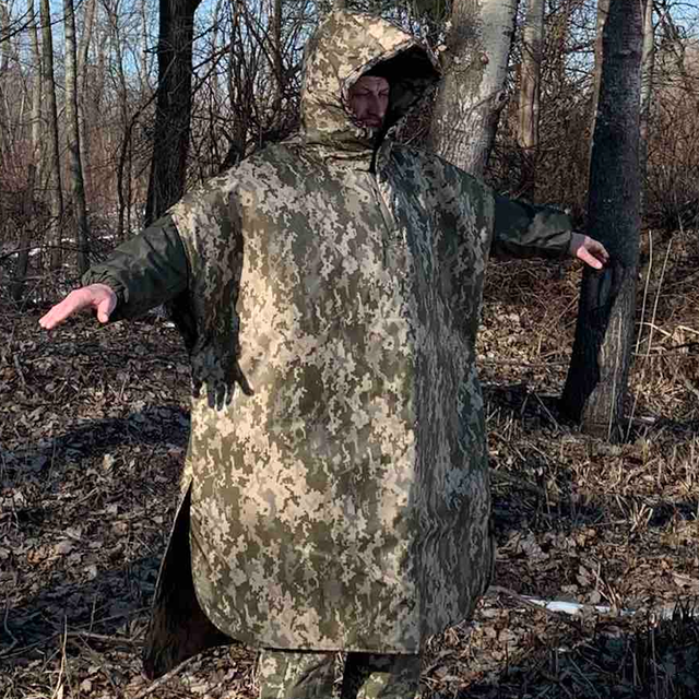 Антитепловізорне пончо кольору піксель — сучасний захист від тепловізора, дронів і камер спостереження. Тканина з антиІЧ покриттям зменшує теплове випромінювання, підвищує скритність у польових умовах. Ідеально підходить для військових, мисливців та розвідників. Антитепловізорне пончо піксель — захист від тепловізора та дронів для військових ЗСУ