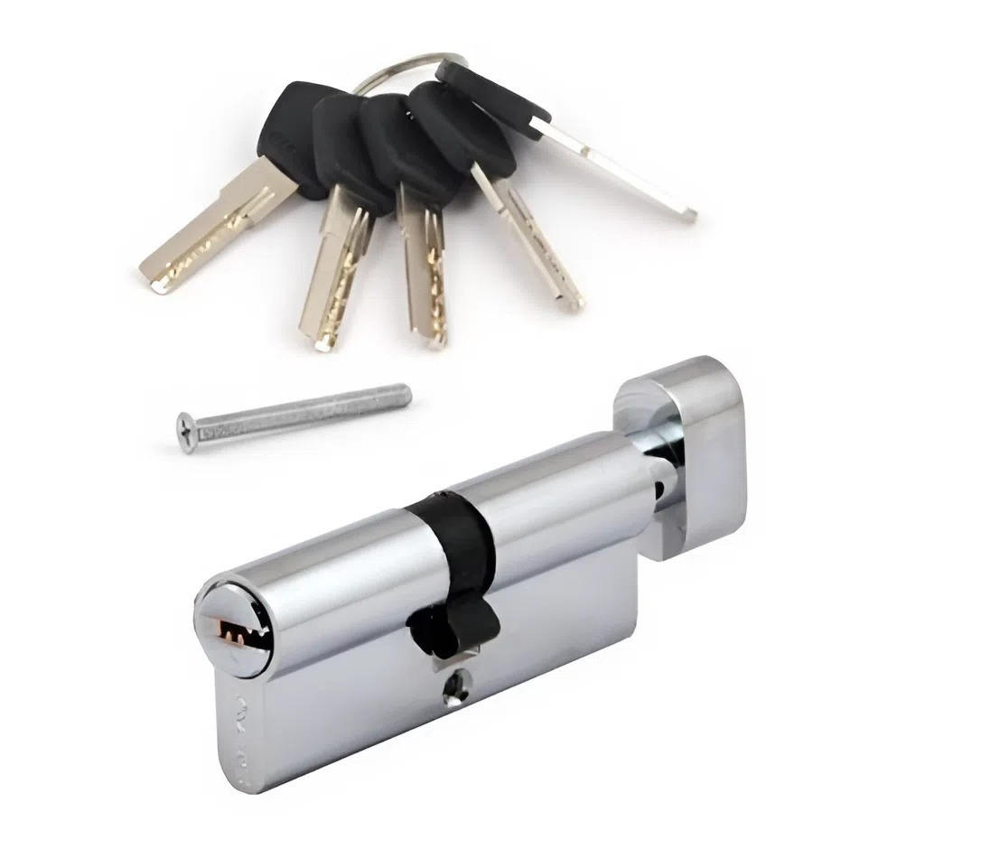 Циліндр для дверей Avers DM-100-С-CR ключ/тумблер хром (Китай)