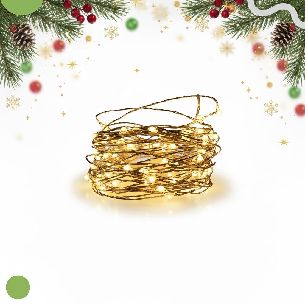 Новорічна гірлянда “Роса” – нитка Жовта (100 LED), 10 м, фото 1