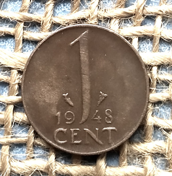 1 цент 1948 року. Нiдерланди, фото 1