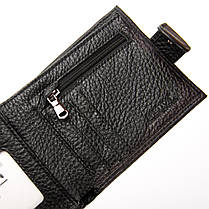 Гаманець портмоне чоловічий шкіряний чорний на кнопці рептилія з вкладишем і монетницею всередині Bretton 208V-L1, фото 4