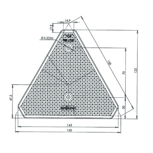 Трикутний світлоповертач  на причіп WAS, фото 1