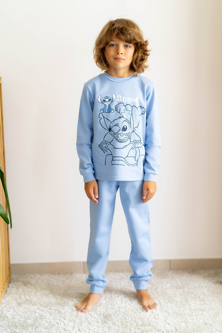 Піжама для хлопчика з довгим рукавом і штанами, Стіч, тепла Авекс