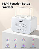 Підігрівач для двох дитячих пляшечок Grownsy 8-в-1, швидкий нагрівач молока, таймер, стерилізація, розморожування, зберігання, фото 2