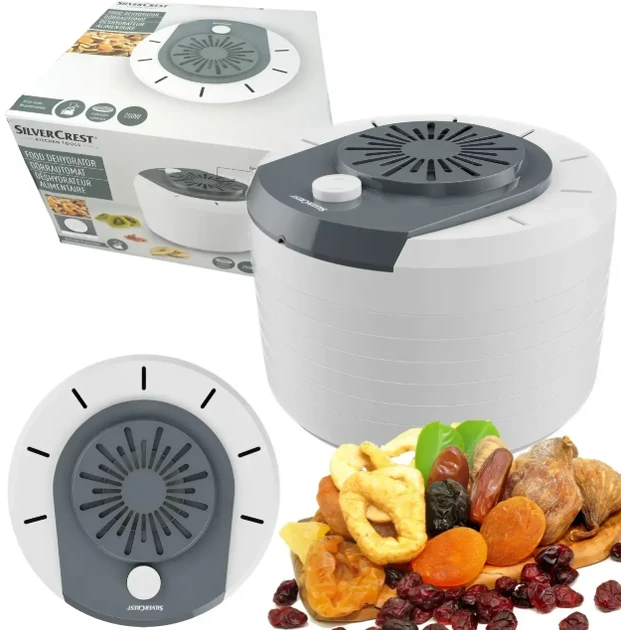 Дегідратор Сушарка для фруктів та овочів SilverCrest SDAG 250 A1 250 Вт 5 Лотків Німеччина