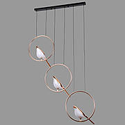 Люстра сучасна з підвісними пташками 16W (84-V1003-3B BK+FGD)