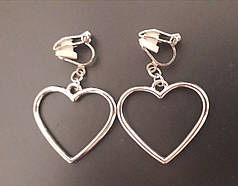 Кліпси жіночі без проколювання сережки сріблясті позолото К6291