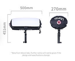 Софтбокс Ulanzi AL60 - надувний LED-світловий тубус для фото та відео 60W, фото 3