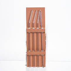 Набір скляних соломинок із щіточкою, багаторазові трубочки для коктейлів напоїв (3+1)