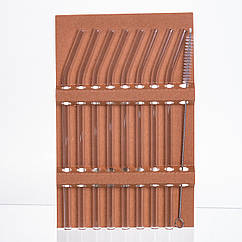 Набір скляних соломинок із щіточкою, багаторазові трубочки для коктейлів напоїв (8+1)