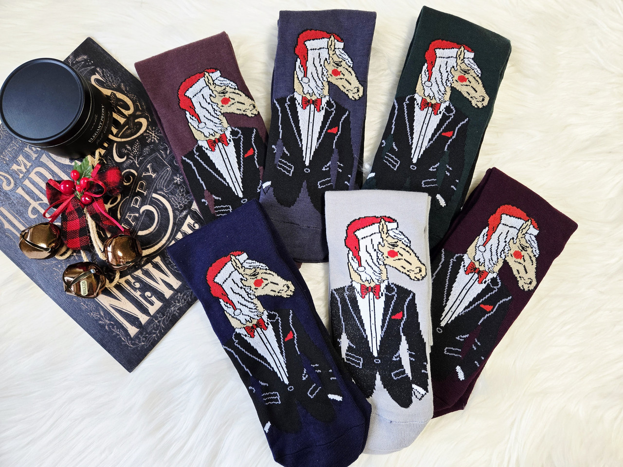 Мужские носки стрейчевые новогодние URBAN 40-45 асорті кінь, фото 1