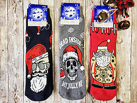 Чоловічі шкарпетки махрові новорічні Стиль Люкс НЛ розгорнуті 27-29 к-10 асорти крутих SANTA