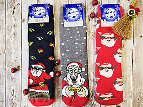 Мужские носки махровые новогодние Стиль Люкс НЛ развернутые 27-29  к-9 асорті SANTA з джойстіком