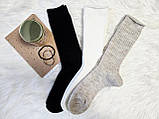 Жіночі шкарпетки середні в рубчик із товстої вовни НЛ 36-40 беж, фото 2