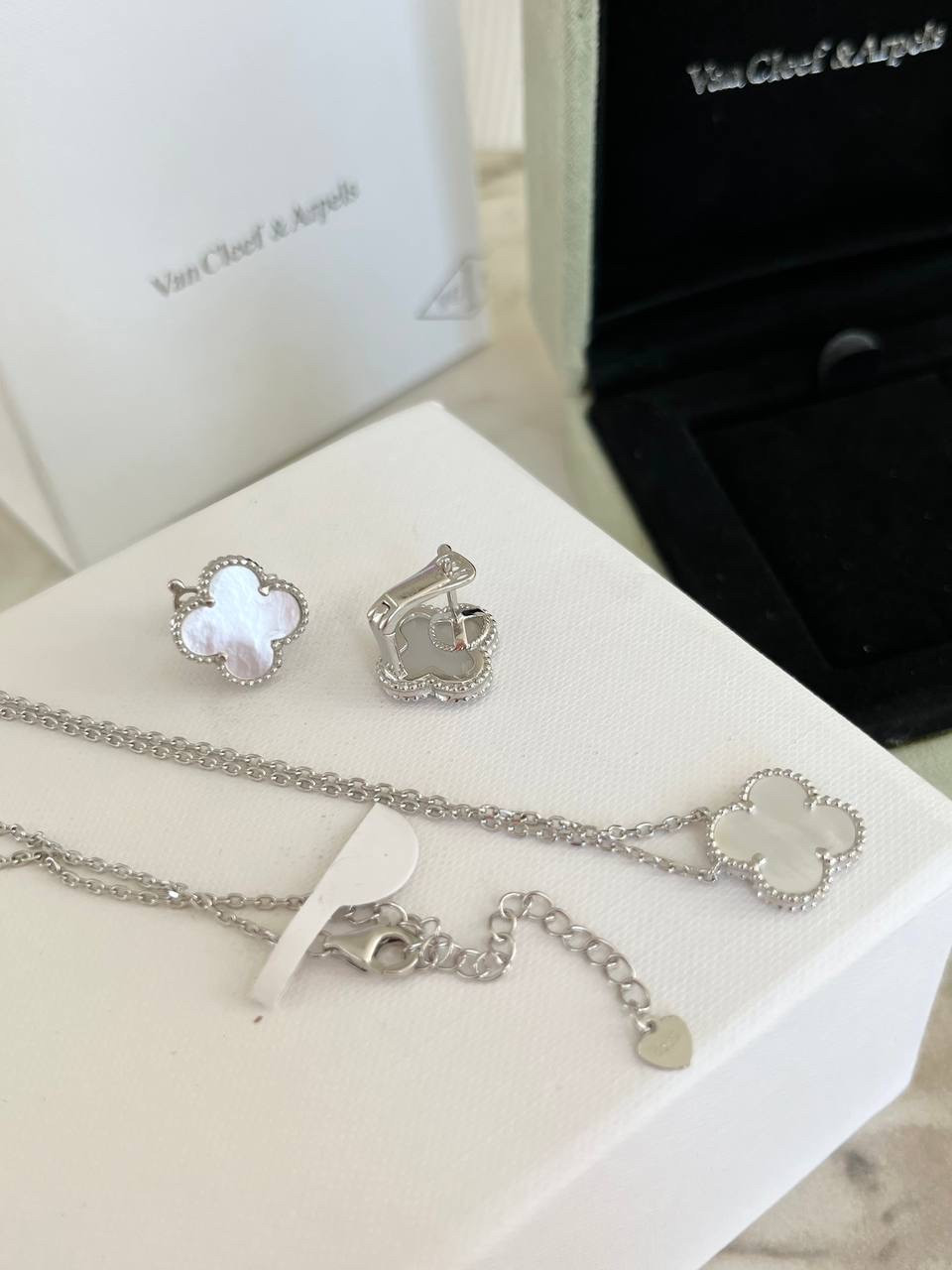 Комплект Ван Кліф срібло 925 — стильний преміум набір для подарунка, фото 1