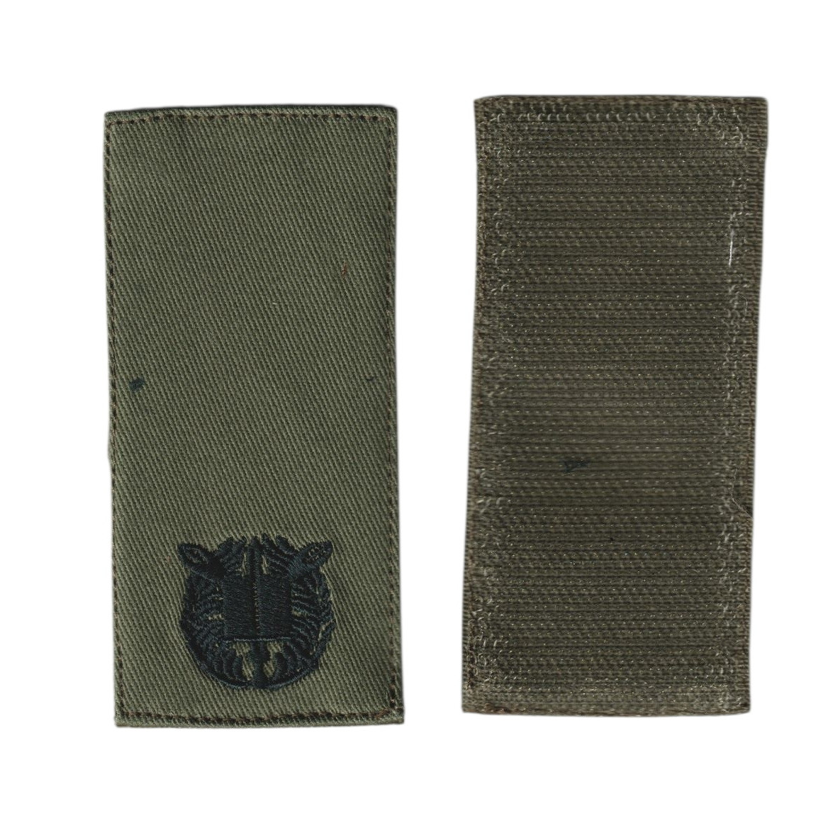 Погон  курсанта військовий / армійський шеврон ЗСУ, чорний колір на оливці. 10 см * 5 см, фото 1